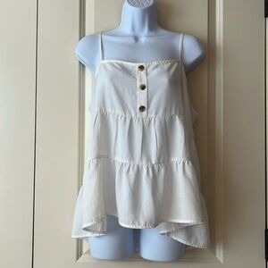 Paper Crane White/Off White Summer Blouse size Medium